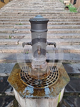 Typical drinking fountain in Rome