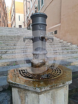 Typical drinking fountain in Rome