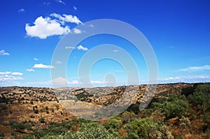 Typical dry landscape of Alentejo region, Portugal