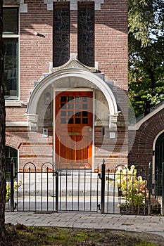 Typical dutch architectural detail, a door in Amsterdam