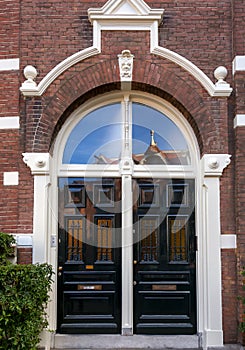 Typical dutch architectural detail, a door in Amsterdam