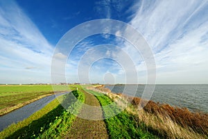 Typical Dutch country landscape in Marken