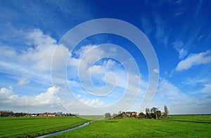 Typical Dutch country landscape in Marken photo
