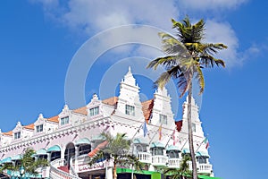 Typical dutch design architecture in Oranjestad Aruba photo