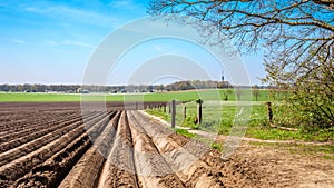 Typical Dutch farm landscape near Markelo Twente, Overijssel, The Netherlands