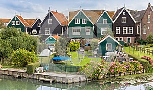Typical dutch houses and gardens in Marken