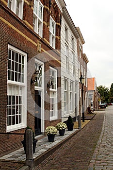 A typical Dutch street in Heusden, The Netherlands
