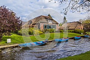 Typical dutch village Giethoorn in Netherlands