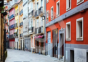 Typical dwelling street in historic part of Vitoria-Gasteiz