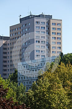 Typical east german plattenbau buildings in berlin