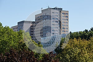 Typical east german plattenbau buildings in berlin