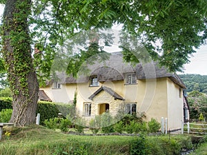 Typical English country thatched cottage.