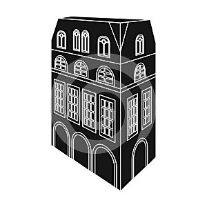 Typical English house. Architecture of the house single icon in black