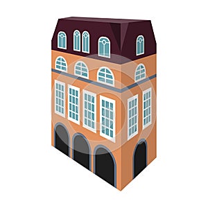 Typical English house. Architecture of the house single icon in cartoon style vector symbol stock illustration web.