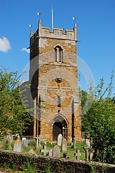 Typical English village church with tower