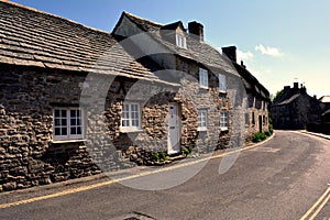 Typical English village of Corfe Castle, England photo