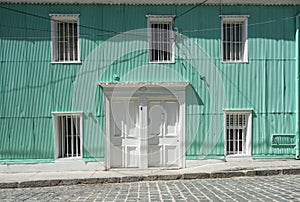 Typical faÑade covered in zinc in Valparaiso