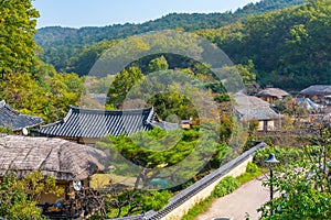 Typical farm houses at yangdong folk village in Republic fo Korea
