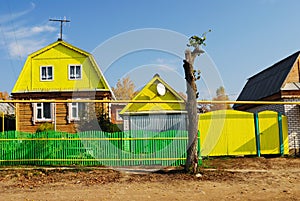 Typical farmstead and outbuildings in Mari El, Russia