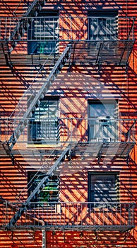 Typical fire escape staircase in New York