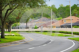 A typical Florida community, wall and road