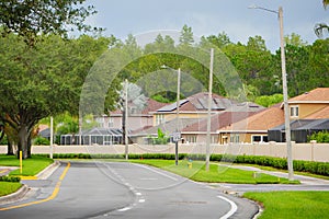 A typical Florida community, wall and road