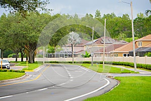 A typical Florida community, wall and road