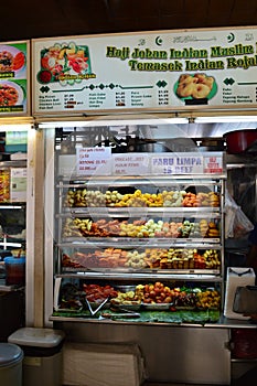 Typical food court, Tekka Market in Little India Singapore