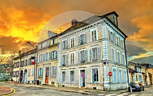 Typical french buildings in Meaux, Paris region