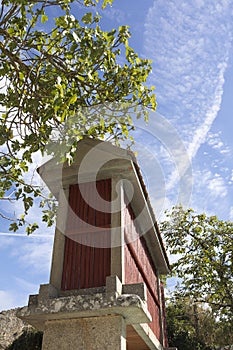 Typical Galician hÃÂ³rreo, construction for agricultural use intended to dry cereals photo