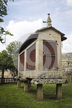 Typical Galician hÃÂ³rreo, construction for agricultural use intended to dry cereals photo