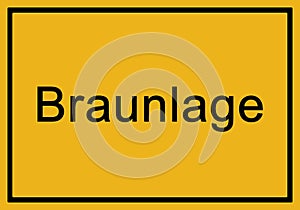 Typical german yellow city sign Braunlage