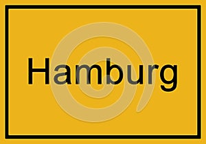 Typical german yellow city sign Hamburg photo