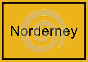 Typical german yellow city sign Norderney