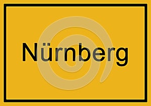 Typical german yellow city sign NÃÂ¼rnberg photo