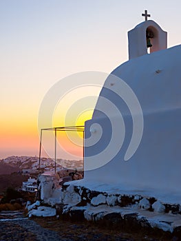 Typical greece christian church on Santorini island. Santorini, Greece