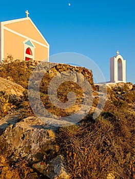 Typical greece christian church on Santorini island. Santorini, Greece