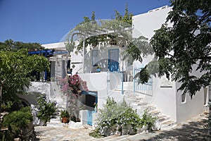 Typical greek island whitewashed house in Tinos, Greece