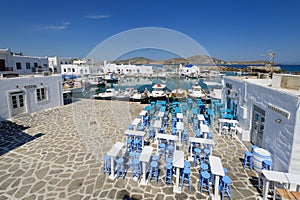 Typical Greek islands' village of Naousa, Paros island, Cyclades,