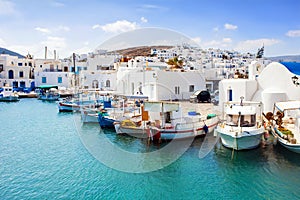Typical Greek islands, village of Naousa, Paros island, Cyclades