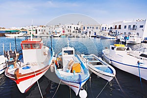 Typical Greek islands, village of Naousa, Paros island, Cyclades