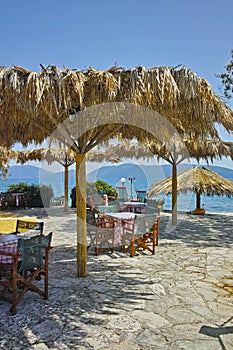 Typical greek tavern in Karavomilos Village, Kefalonia, Greece