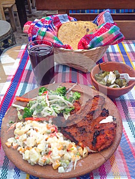 Typical Guatemala lunch, almuerzo ChapÃÂ­n photo