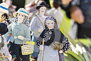 Typical handcrafted dolls of Portuguese figures