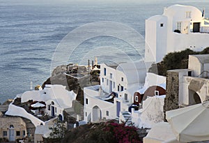 Typical Hotel and Apartment Architecture in Oia,Santorini