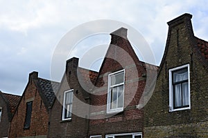 Typical house facade in the old town. ZIERIKZEE old town on Zeeland / Netherlands