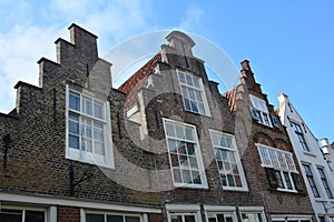 Typical house facade in the old town. ZIERIKZEE old town on Zeeland / Netherlands