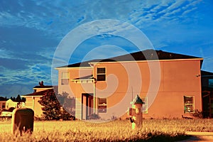 A typical house in Florida at night