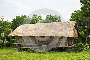 Typical house of J`rai people in central high land of Vietnam