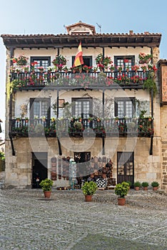 Typical house of the medieval village of Santillana del Mar in Cantabria, Spain